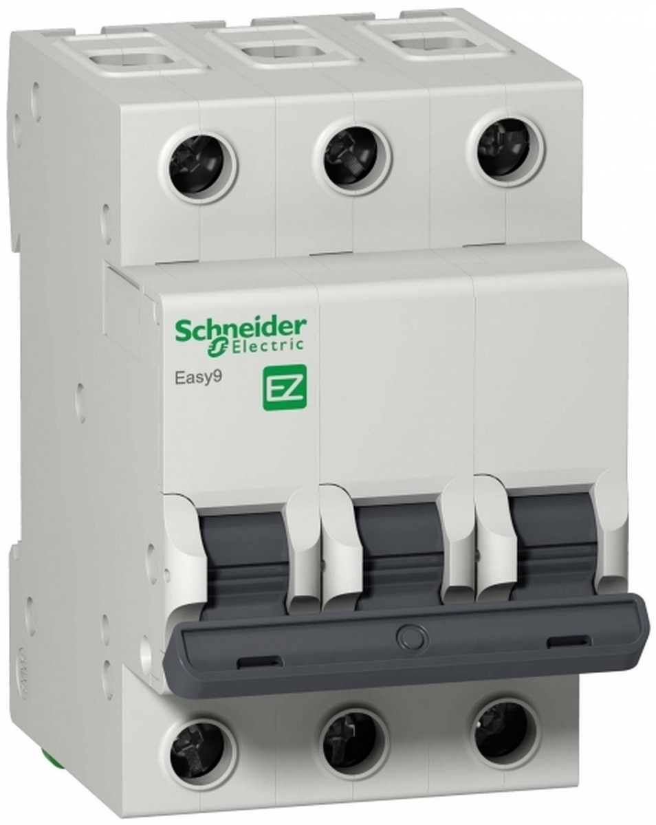 3 полюсные (трехполюсные) Автоматический выключатель SCHNEIDER ELECTRIC EASY 9 3P 63A (С) 4,5kA EZ9F34363 