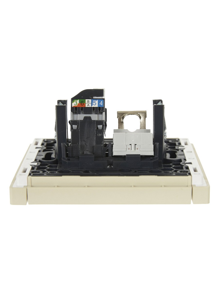 Розетка IEK FORTE&PIANO Ваниль двойная RJ11+RJ45 кат.5E FP435