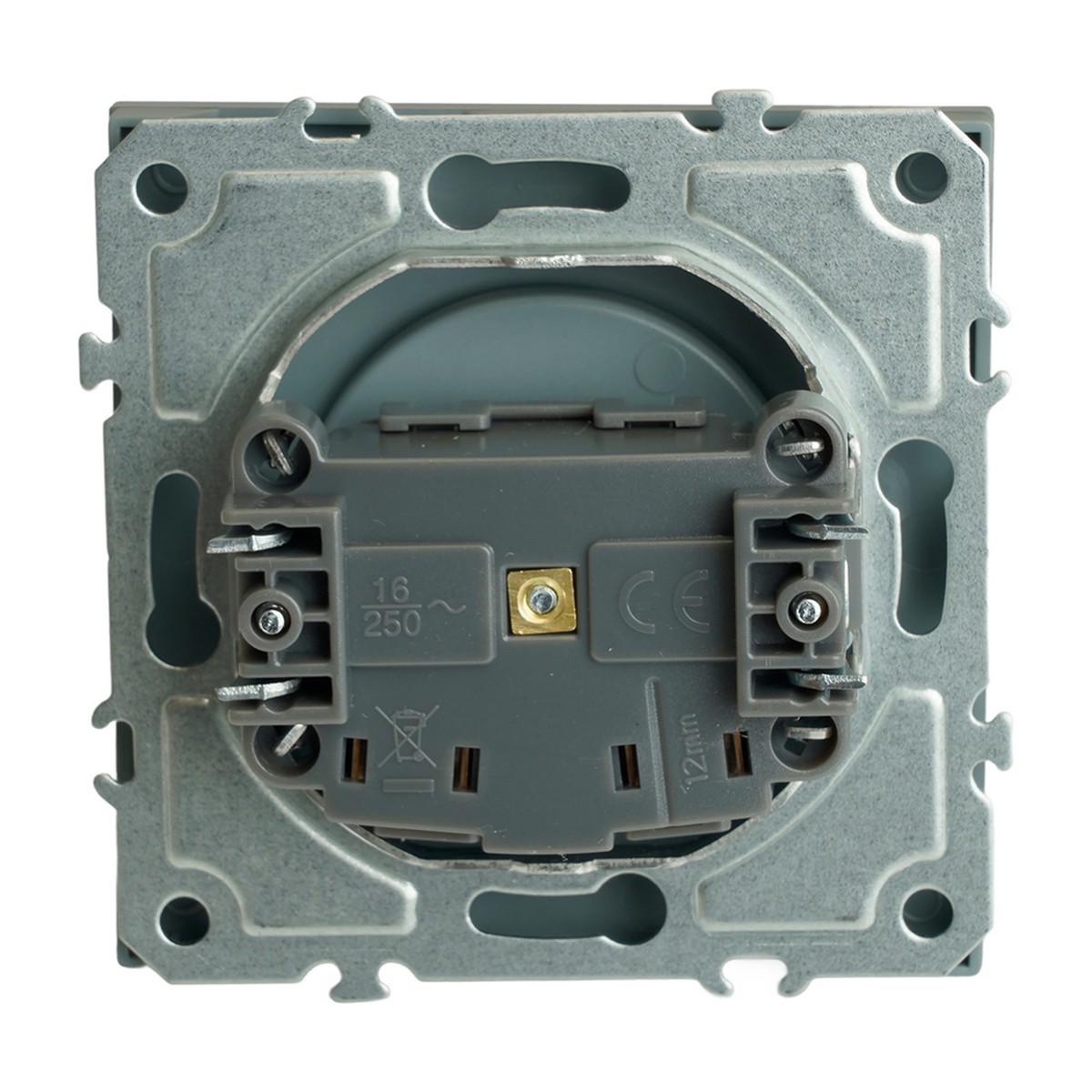 Эмили - Розетки и выключатели Stekker Розетка 1-ая с защитной шторкой б/з STEKKER Эмили RST16-5109-10 платиново-серый soft touch 49954