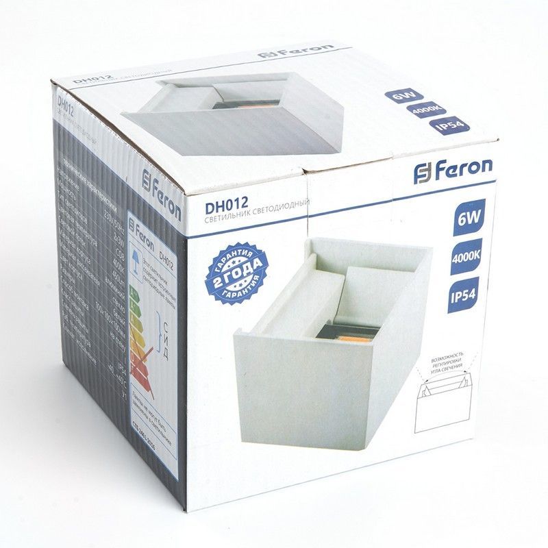 Уличные настенные светильники Светильник уличный светодиодный Feron DH012 2*3W 450Lm 4000K белый 11871 