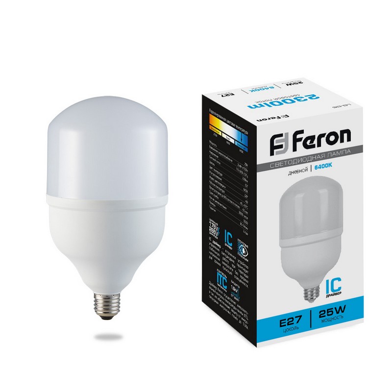 Лампа светодиодная Feron LB-65 E27 25W 6400К 25887