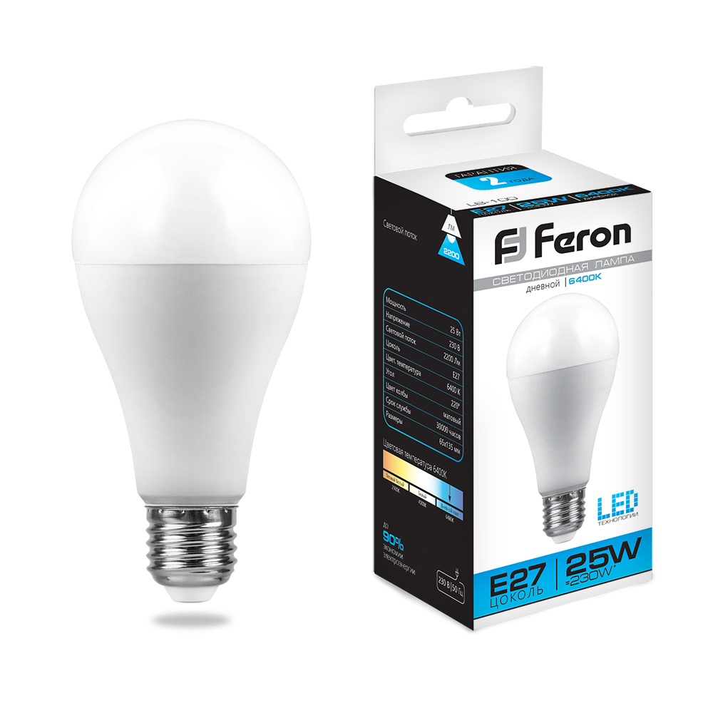 Лампа светодиодная Feron LB-100 E27 25W 6400K 230V 25792