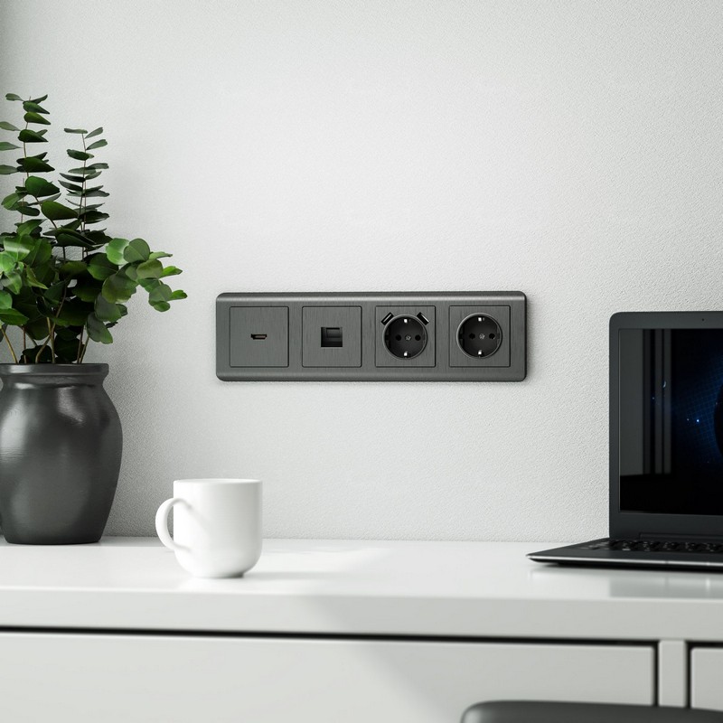 Werkel Графит рифленый механизмы Накладка Werkel для розетки USB (графит рифленый) W1179504