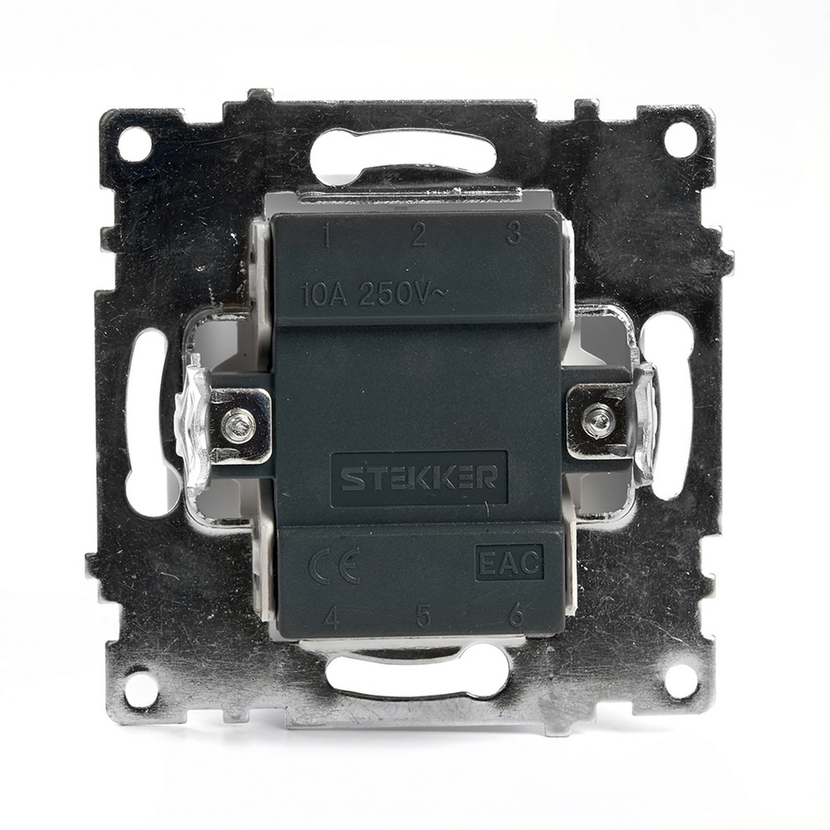 Переключатель 1-клавишный STEKKER GLS10-7105-01 250V 10А Катрин белый 39572