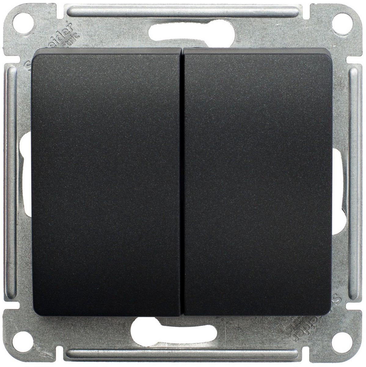 Glossa Антрацит Переключатель Systeme Electric Glossa Антрацит 2-клавишный, сх.6, 10АХ механизм GSL000765