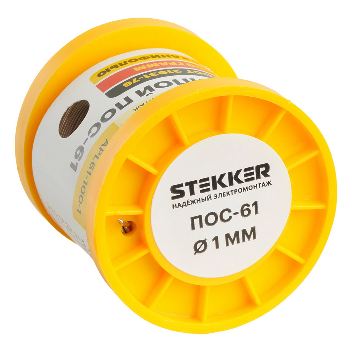 Припой STEKKER APL61-100-1 ПОС-61 с канифолью в бобине 100 гр 50317
