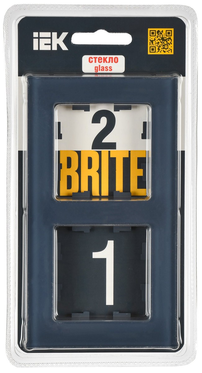 Рамка IEK BRITE DECOR Маренго матовый стекло 2-мест. РУ-2-2-Бр BR-M22-G-31-K35