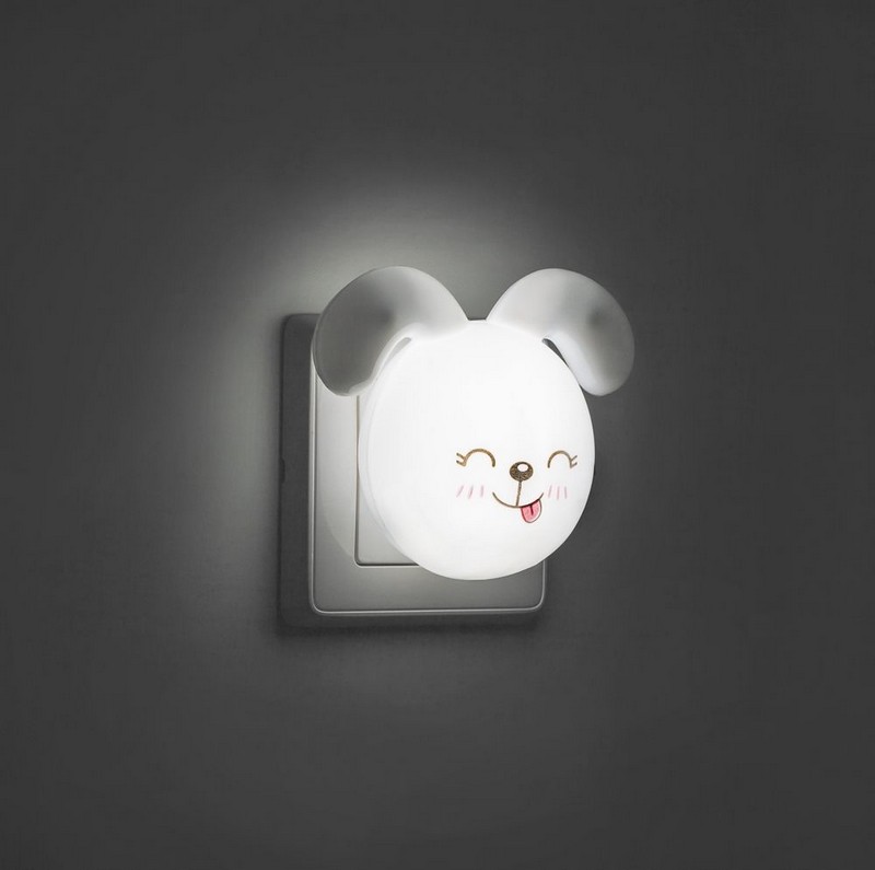Светильник-ночник Feron FN1167 4LED 1W в розетку 220V зайчик белый 23348