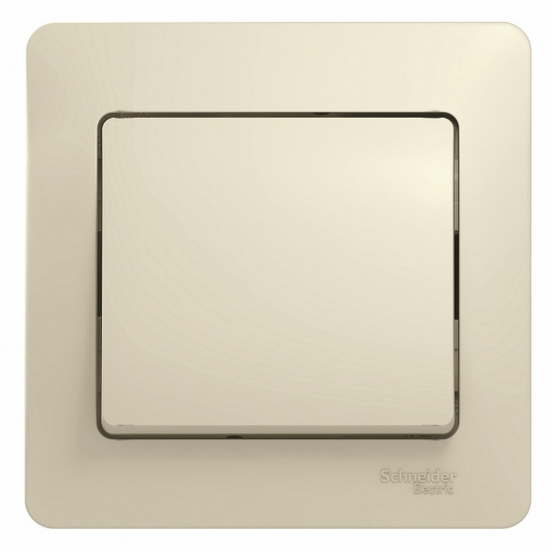 Выключатель Systeme Electric Glossa Бежевый 1-клавишный, сх.1 (в сборе с рамкой) GSL000212