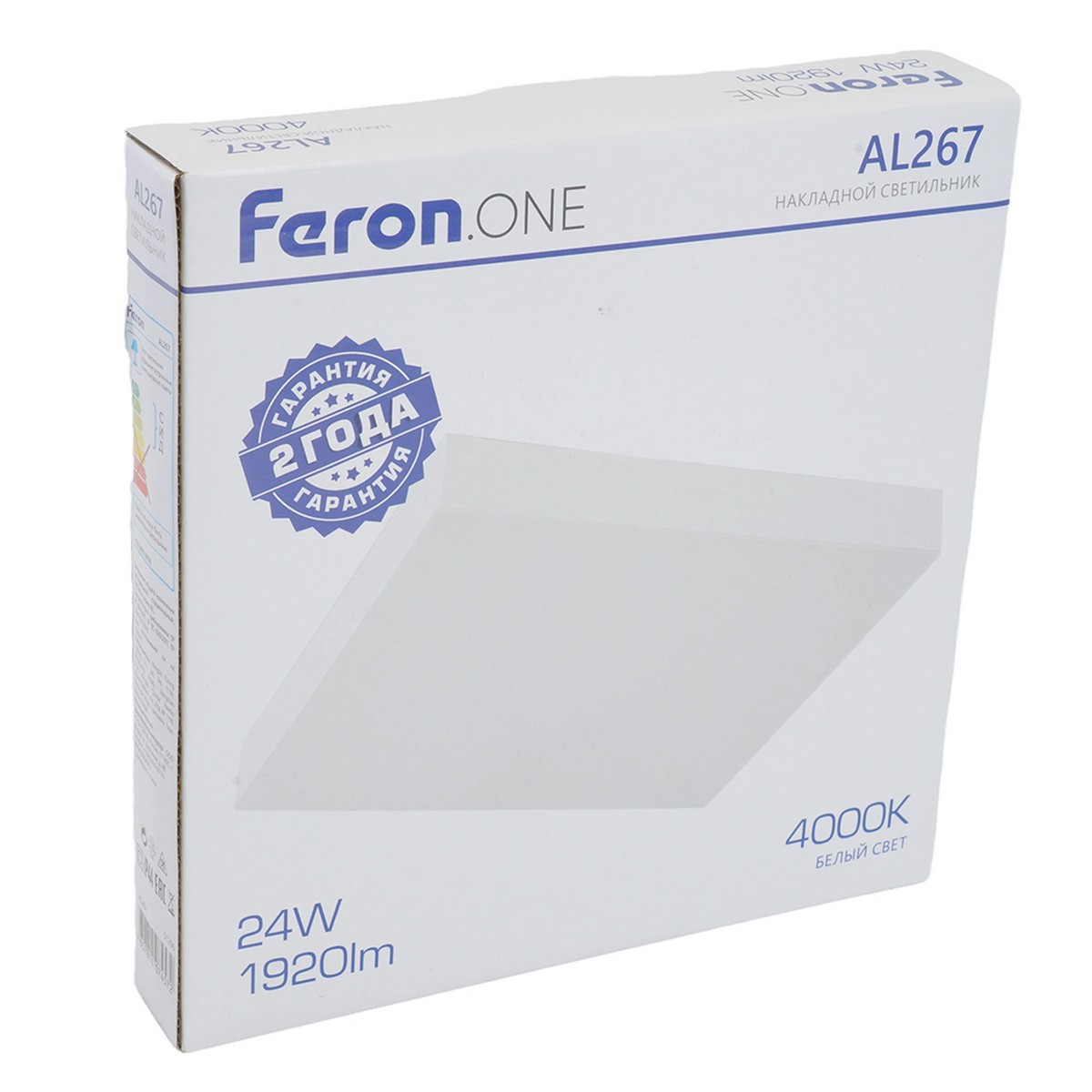 Накладные светодиодные светильники Светодиодный светильник Feron AL267 накладной 24W 4000K белый 51296 