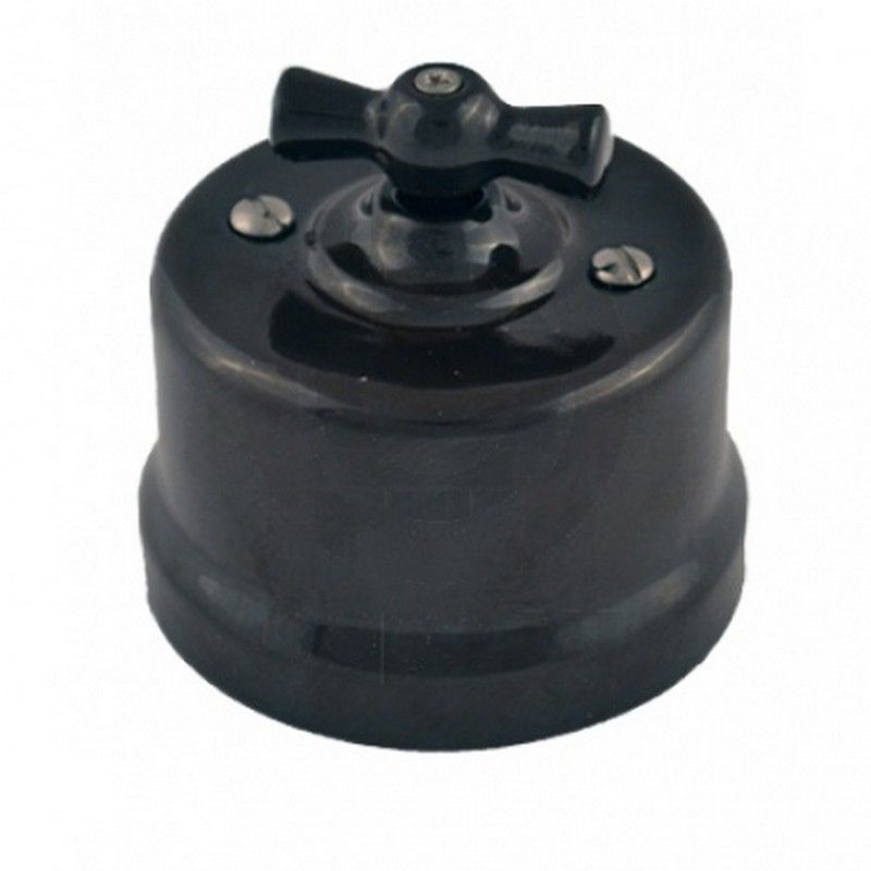 Bironi Лизетта - Ретро розетки и выключатели Переключатель BIRONI Лизетта Черный 1-клавишный