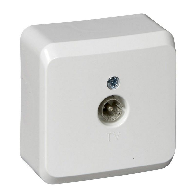 Этюд Белый Розетка TV Schneider Electric Этюд наружный Белый единственная 0,7dB TVA-002B