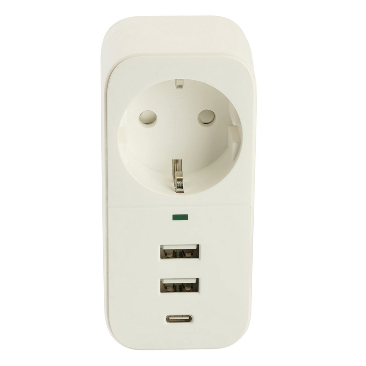 Сетевой фильтр 1-местный с/з STEKKER HM81-11-1 2USB+1Type-C Nova белый 50142