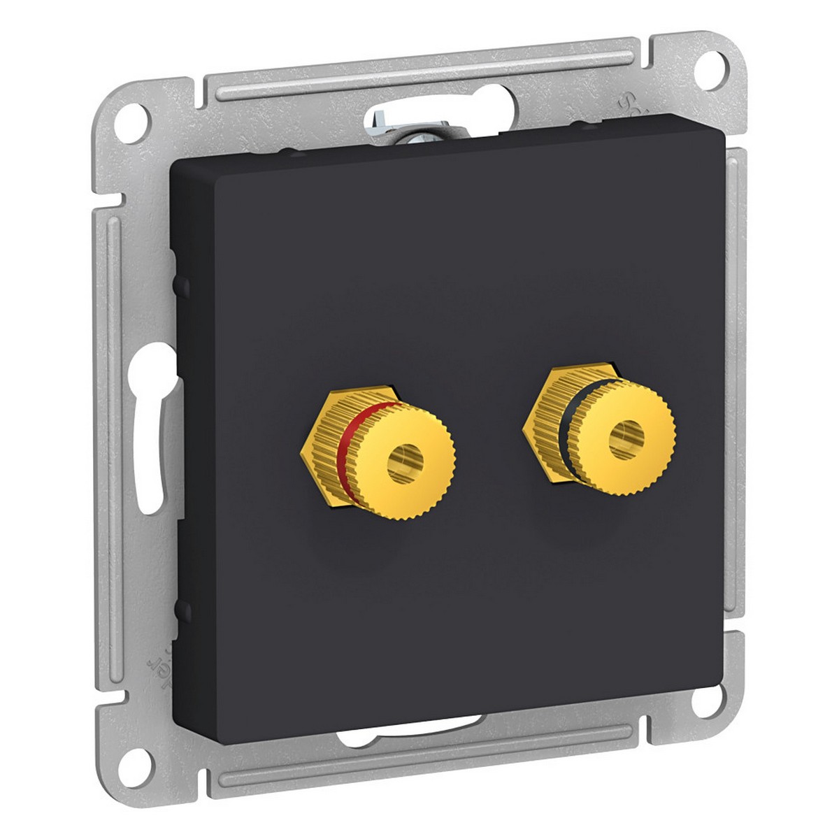 Аудиорозетка Systeme Electric AtlasDesign Карбон двухместная ATN001087