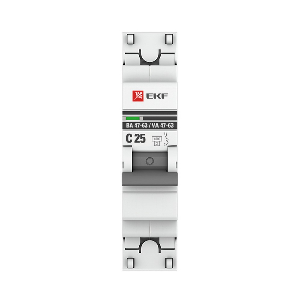 Автоматический выключатель EKF PROxima ВА 47-63 1P 25А (С) 4,5kA mcb4763-1-25C-pro