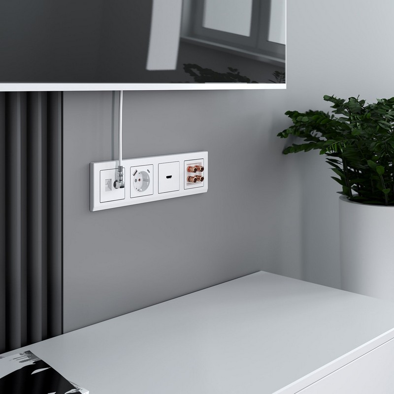 Werkel Белый механизмы Розетка Werkel ТВ+Ethernet RJ-45 6 cat. белый W1181301