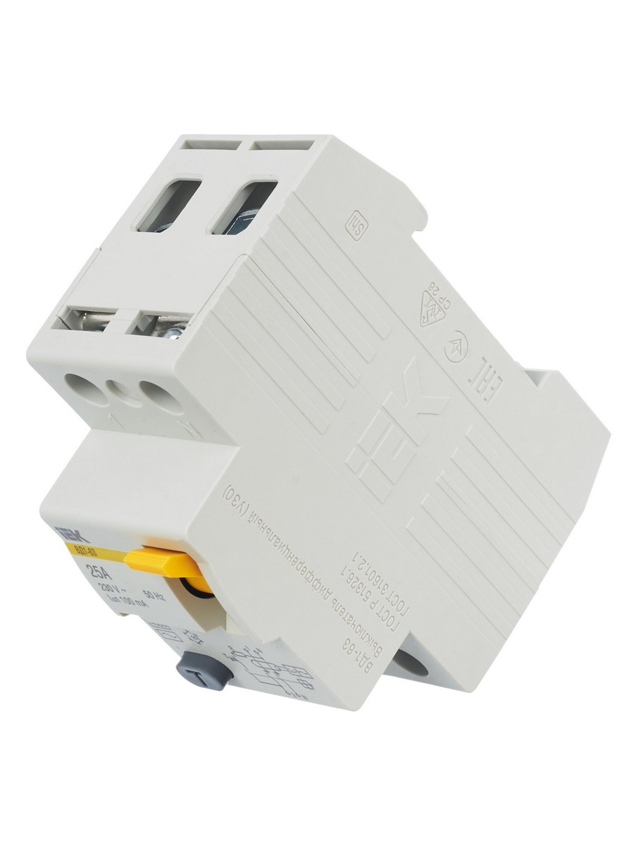 IEK Выключатель дифференциальный IEK KARAT ВД1-63 (УЗО) 2Р 25А 100мА MDV10-2-025-100 