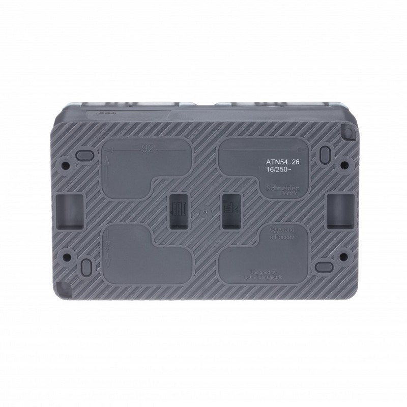 Розетка Systeme Electric AtlasDesign Profi54 наружная Антрацит 2-ая с/з со шторками 16А ATN544026