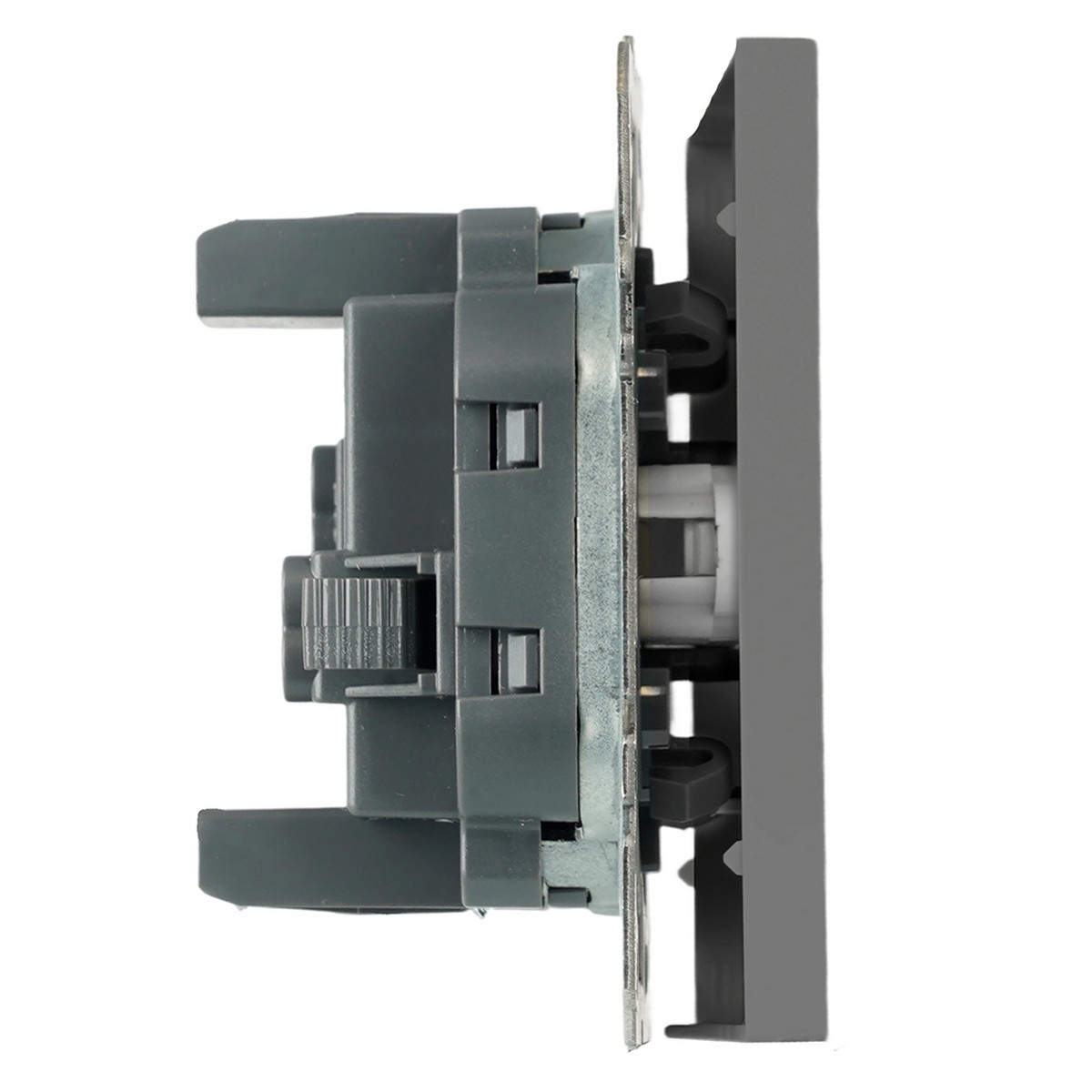 Эмили - Розетки и выключатели Stekker Выключатель 1-клавишный STEKKER Эмили RSW10-5103-10ZK платиново-серый soft touch 50238