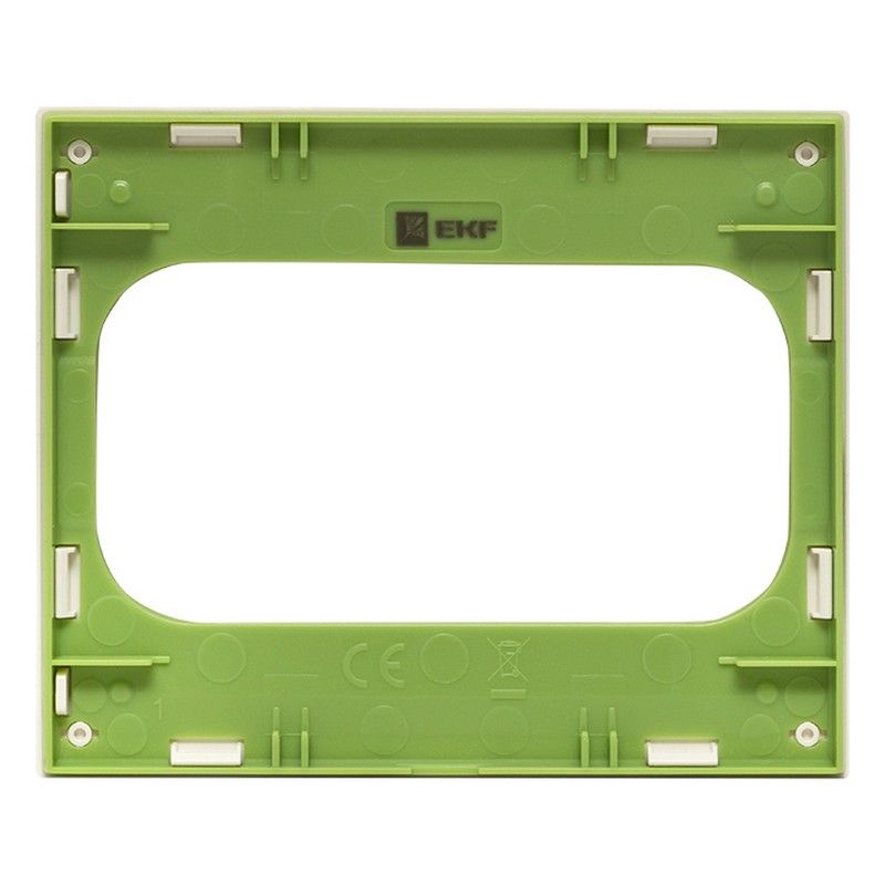 EKF Стокгольм белый Рамка EKF PROxima Стокгольм Белый Линия зеленая для розетки 2-ой EYM-G-302-20