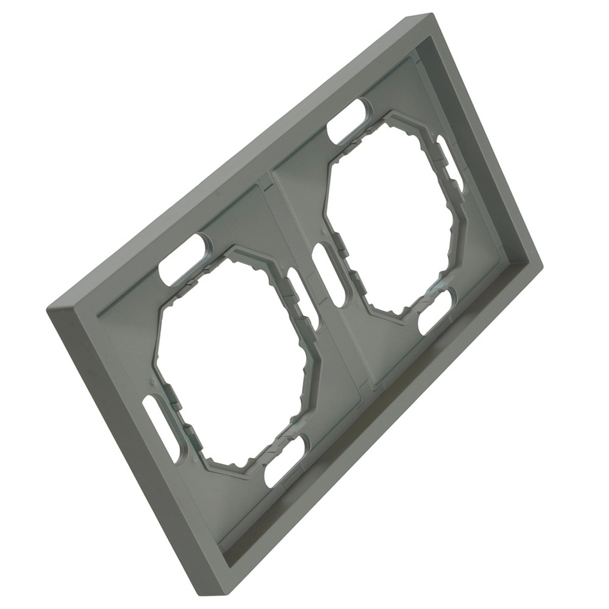 Эмили - Розетки и выключатели Stekker Рамка 2-ая STEKKER Эмили PFR00-5002-10 платиново-серый soft touch 49963