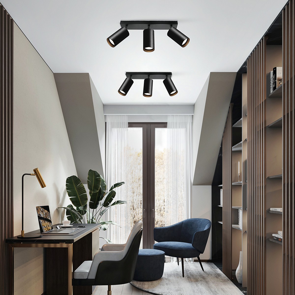 Светильники споты светодиодные Светильник спот Feron ML203 настенно-потолочный GU10 белый 41066 