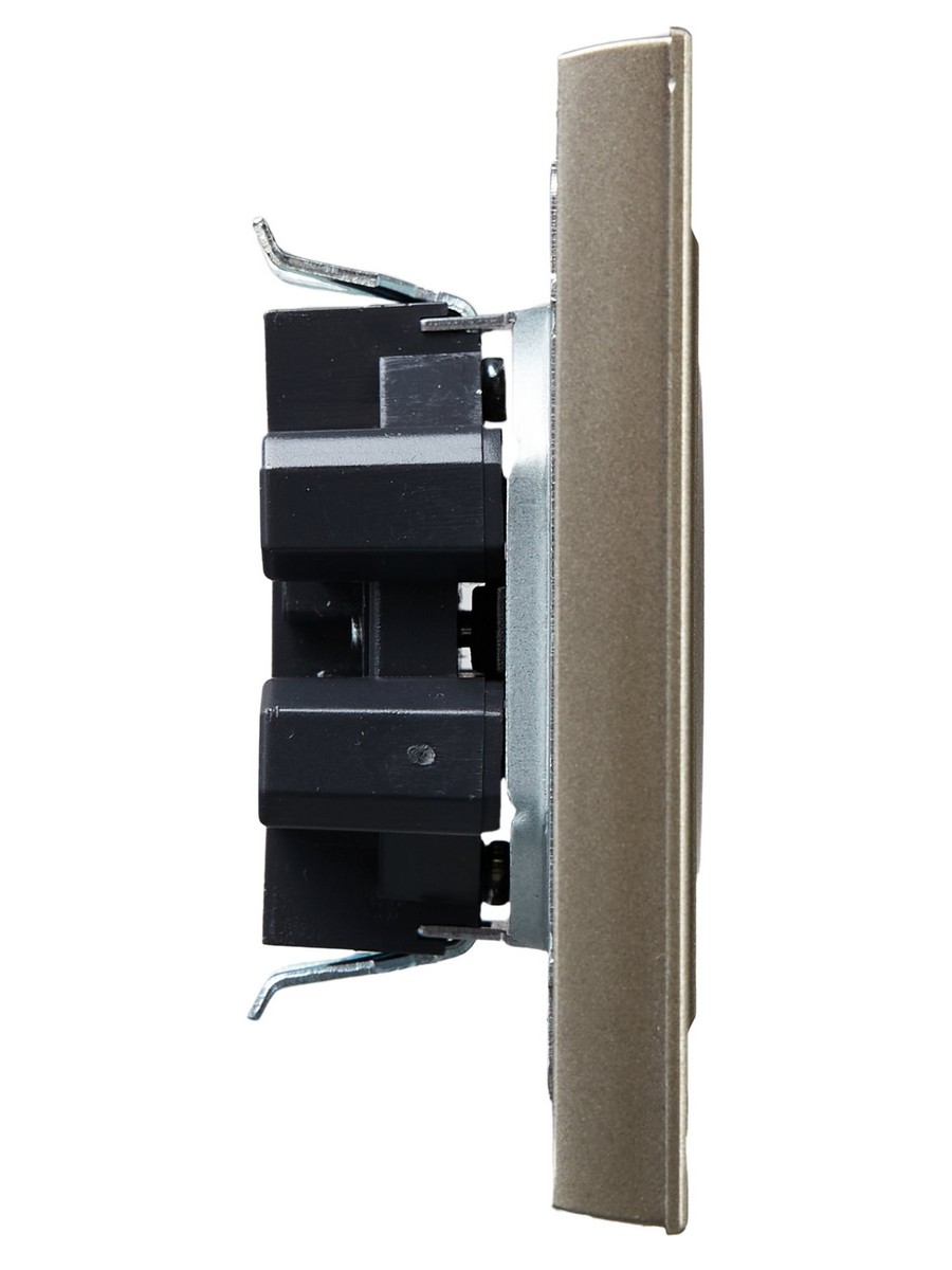 Розетка IEK BRITE Шампань 2-я без з/к с з/ш 10А в сб. РСш12-2-БрШ BR-R23-10-K37-F