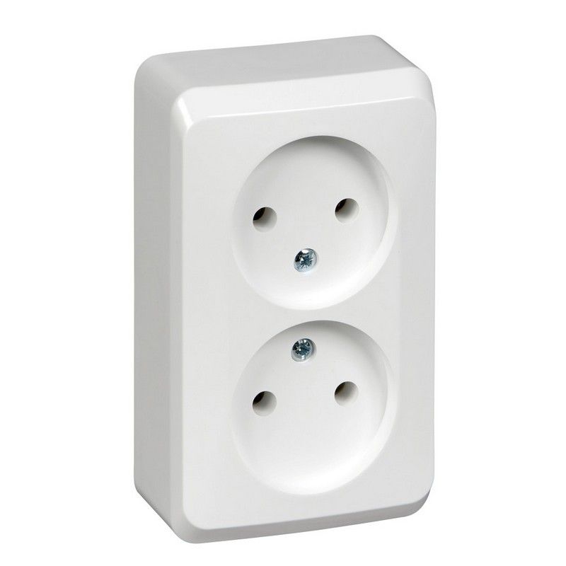 Этюд Белый Розетка 2-ая Systeme Electric Этюд наружный Белый без/з без шторок PA16-005B