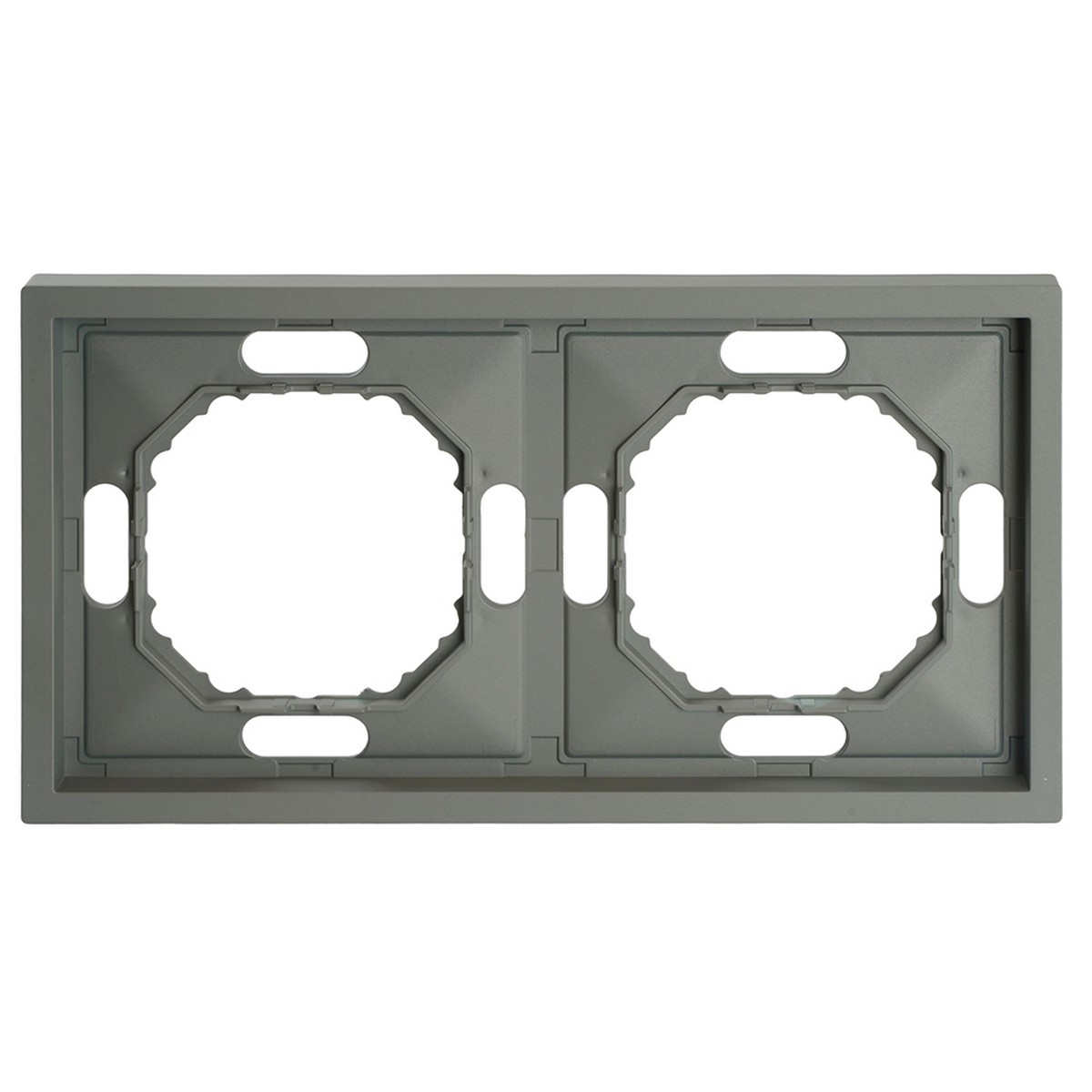 Эмили - Розетки и выключатели Stekker Рамка 2-ая STEKKER Эмили PFR00-5002-10 платиново-серый soft touch 49963