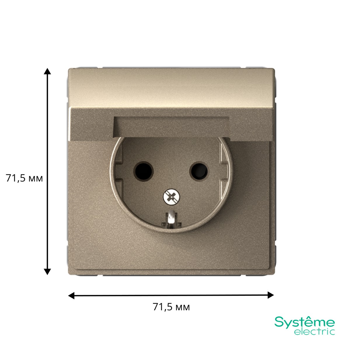 Розетка Systeme Electric ArtGallery Шампань с заземл. со шторк. с крышкой 16А IP20 GAL000546