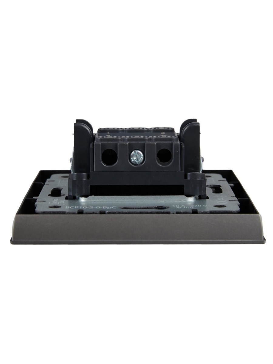 Выключатель IEK BRITE Сталь 2-кл. 10А в сборе ВСР10-2-0-БрС BR-V20-0-10-K46-F