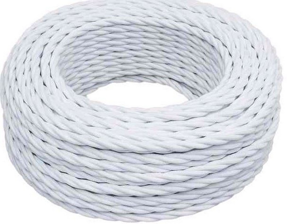 Витой ретро провод (кабель) Кабель информационный BIRONI Белый матовый UTP 20м B1-427-71-U-20 