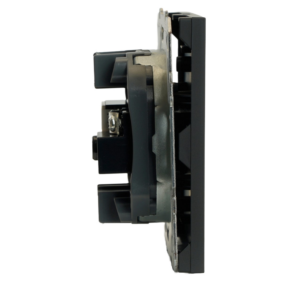 Розетка TV + компьютерная RJ-45 STEKKER Эмили RST00-5106-05 черный уголь soft touch 49846