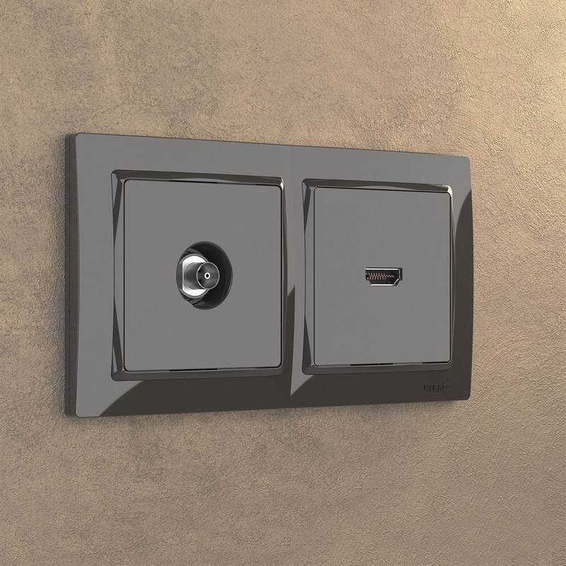 Рамки Werkel Snabb Рамка Werkel Snabb на 2 поста (серо-коричневый/basic) W0022007