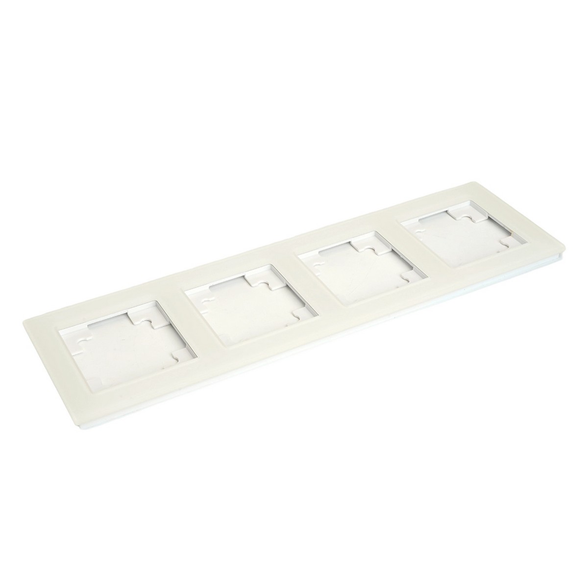 Катрин - Розетки и выключатели Stekker Рамка STEKKER 4-местная Катрин стекло белый матовый GFR00-7004-01 49597