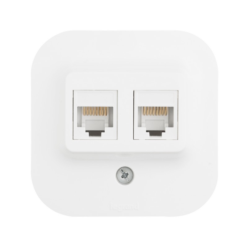 Розетка RJ45 Legrand Quteo двойная кат. 5е UTP белая  782228
