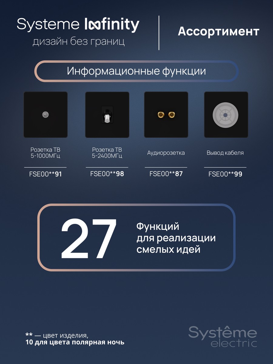Датчик Systeme Electric Infinity Полярная ночь движения 100Вт FSE001037