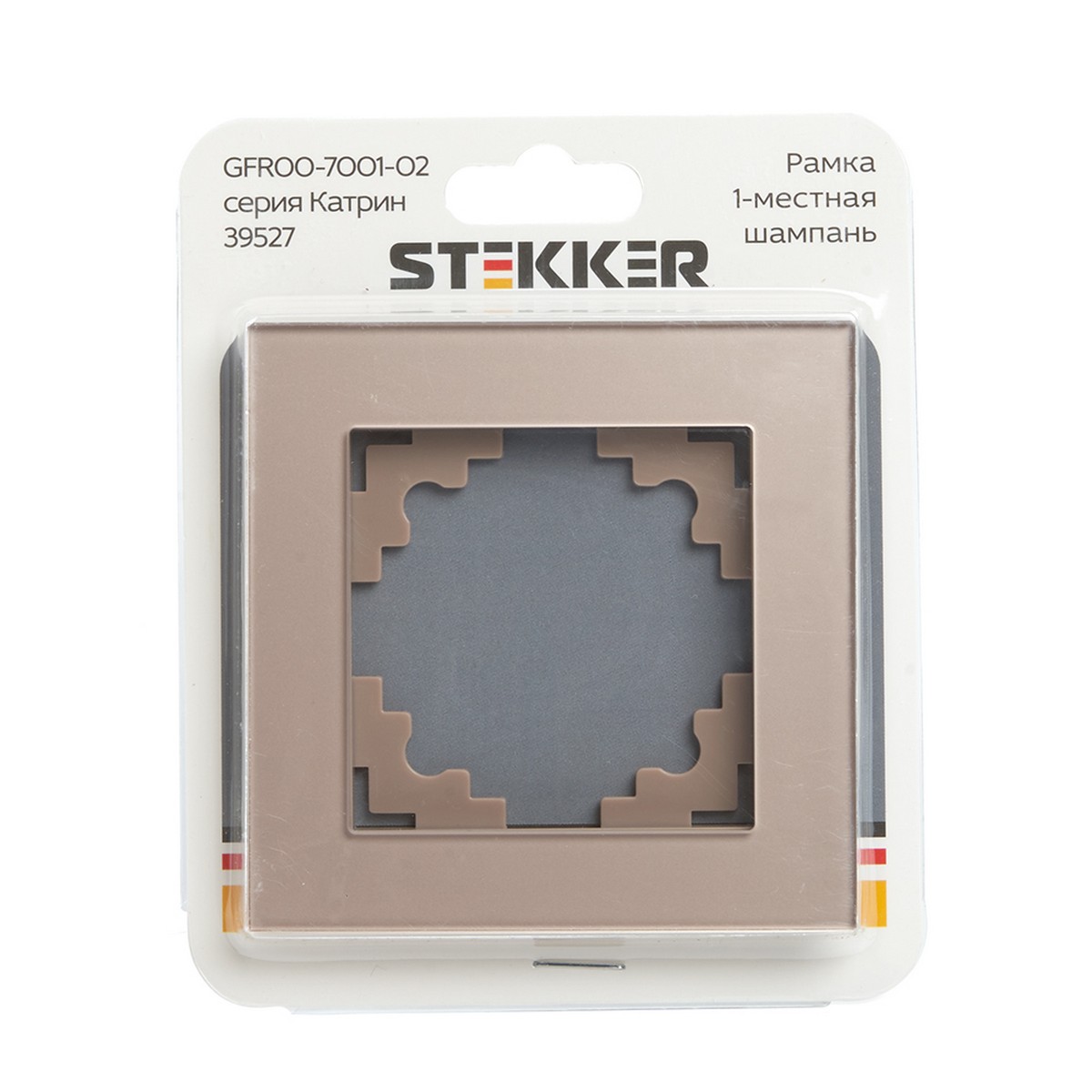 Рамка 1-местная стекло STEKKER GFR00-7001-02 серия Катрин шампань 39527