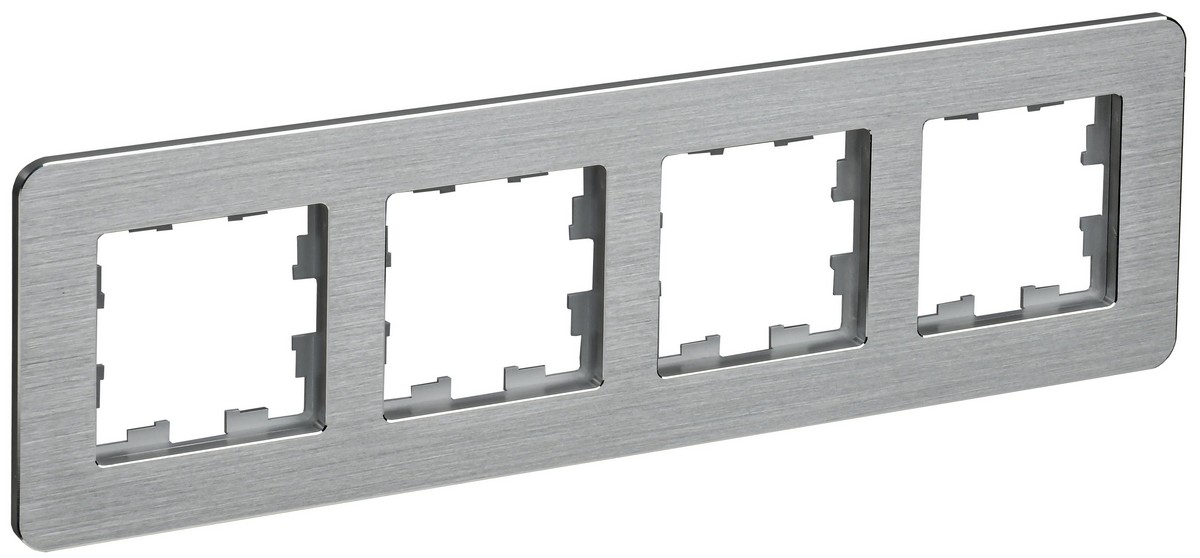 Рамка IEK BRITE DECOR алюм метал. скругл.угол 4-м РУ-4-1-Бр RE AL BR-M42-M-21-K47