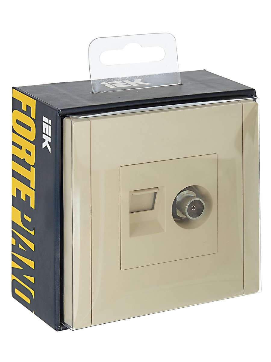 IEK FORTE&PIANO Ваниль Розетка IEK FORTE&PIANO Ваниль двойная TV+RJ45 кат.6 FP437