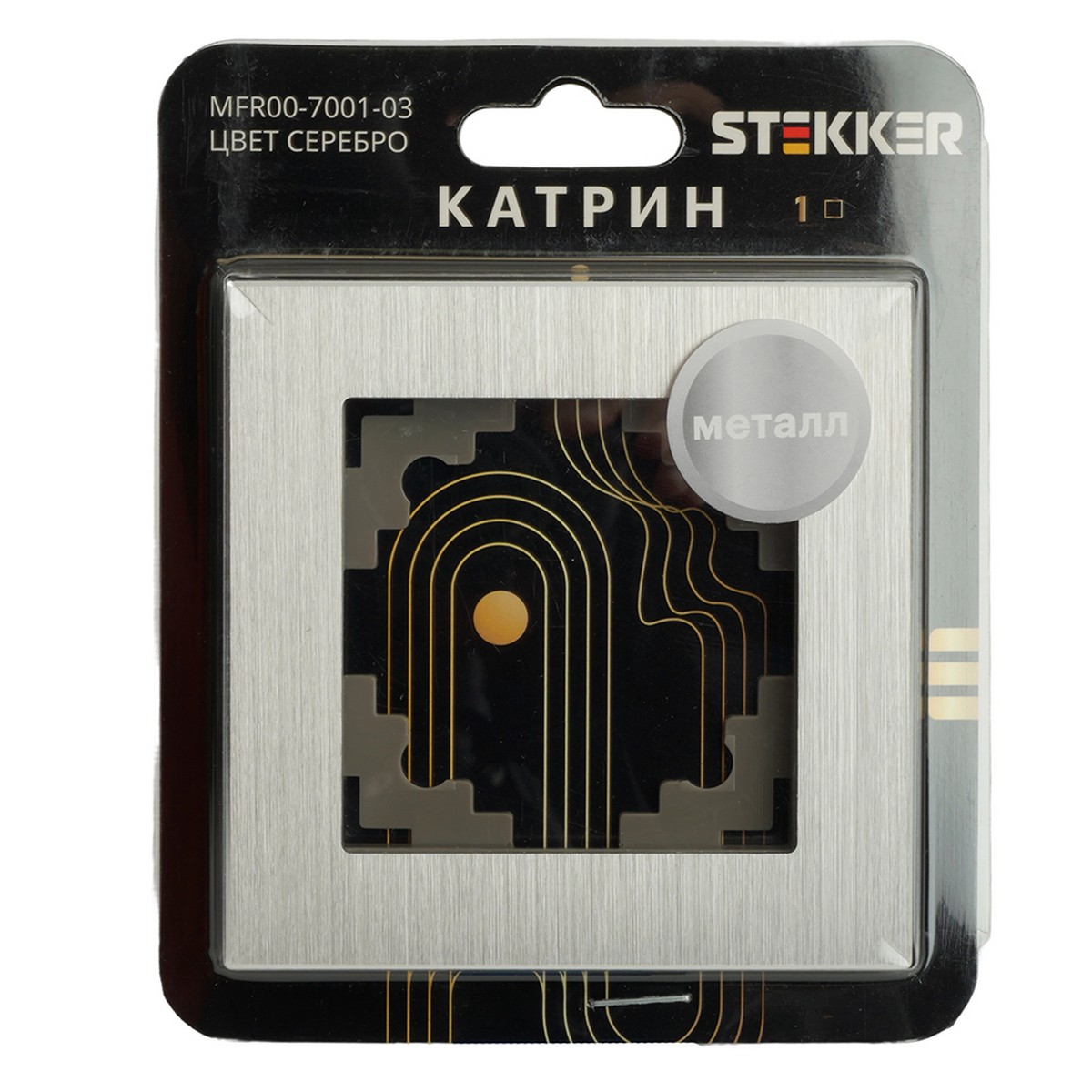 Рамка 1-местная металл STEKKER MFR00-7001-03 Катрин серебро 50011