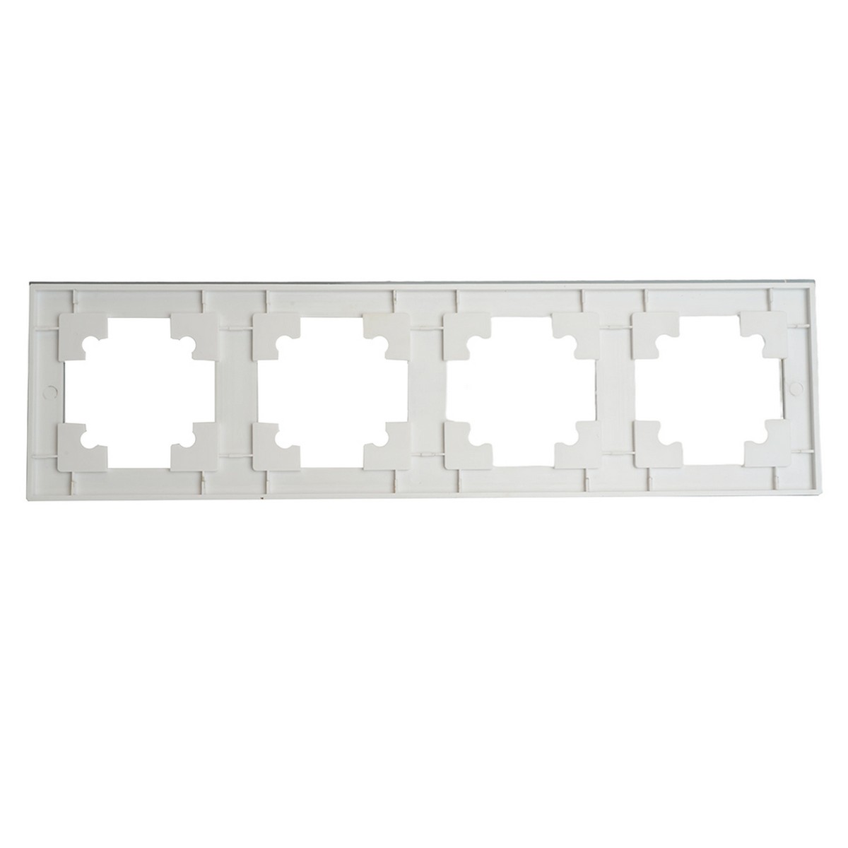 Катрин - Розетки и выключатели Stekker Рамка STEKKER 4-местная Катрин стекло белый матовый GFR00-7004-01 49597