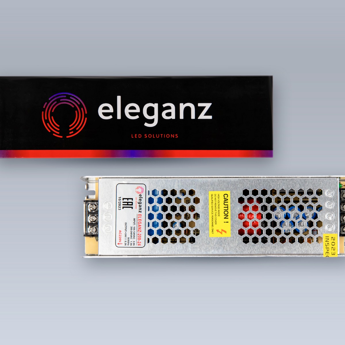 Блок питания для светодиодной ленты Eleganz 24V 200W IP44 узкий 179х48х21мм EL-0007