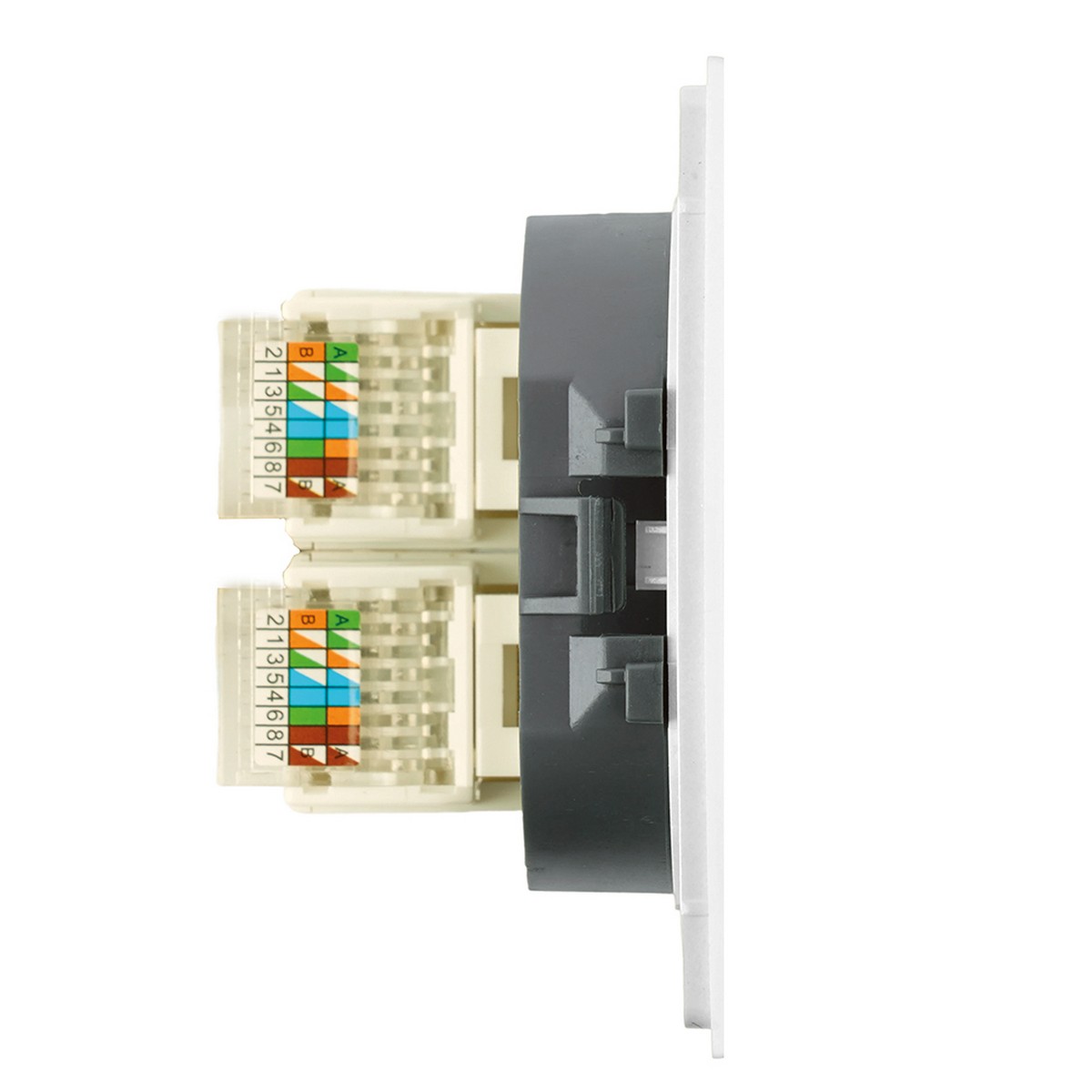 Розетка компьютерная 2-местная RJ-45 STEKKER Мия RST00-3111-01 белая магнолия 50437