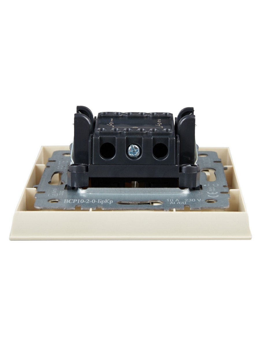 Выключатель IEK BRITE Бежевый 2-кл. 10А в сборе ВСР10-2-0-БрКр BR-V20-0-10-K10-F