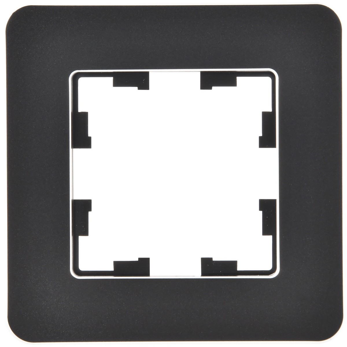 IEK Brite Рамки Рамка IEK BRITE DECOR Черный металл. скругл.угол 1-м РУ-1-1-Бр RE BR-M12-M-01-K02