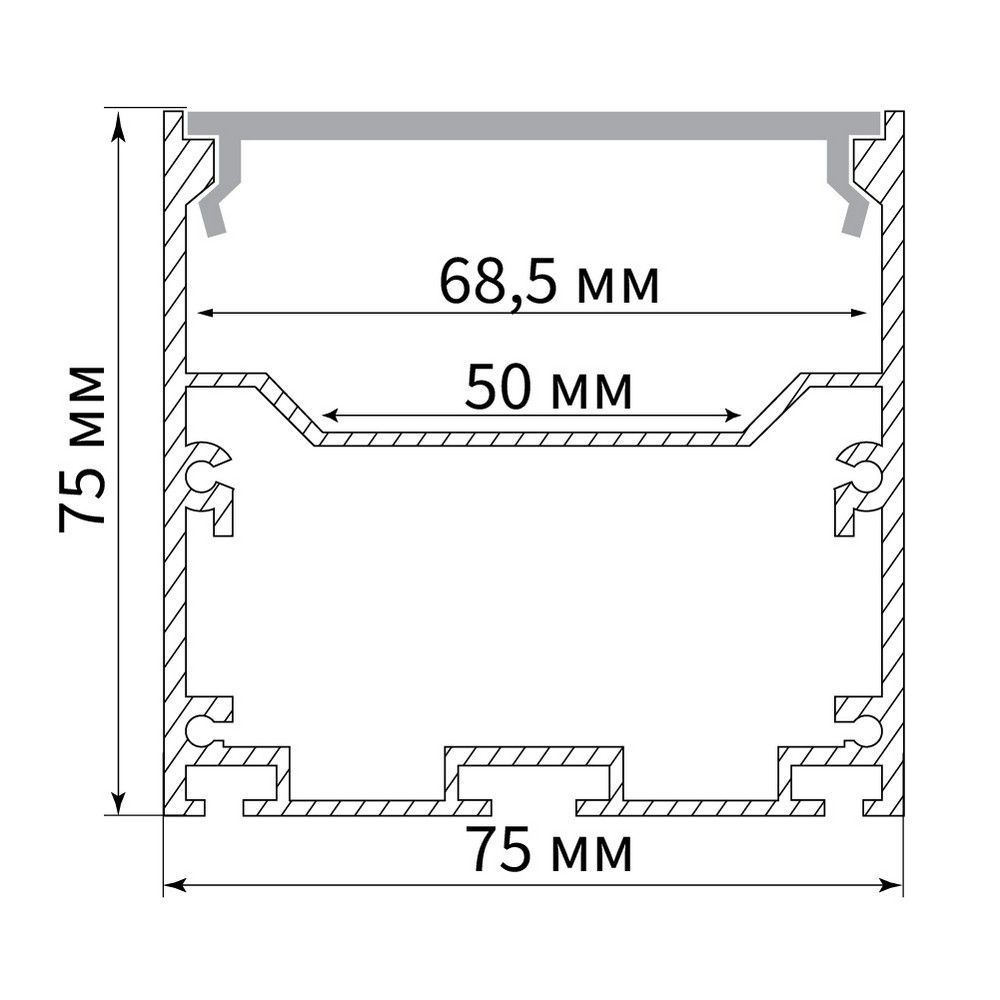 Профиль и крепеж для светодиодной ленты Профиль Feron  для светодиодной ленты накладной с отсеком для БП серебро CAB265 10376 