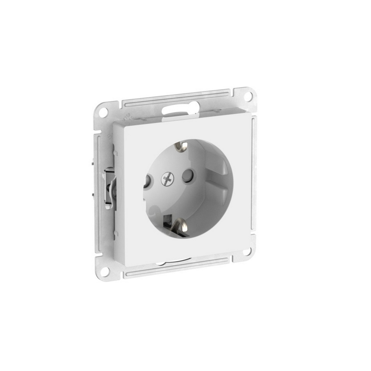 AtlasDesign Белый Розетка SE AtlasDesign Белый с заземлением со шторками быстрозажим. клем. ATN000145S