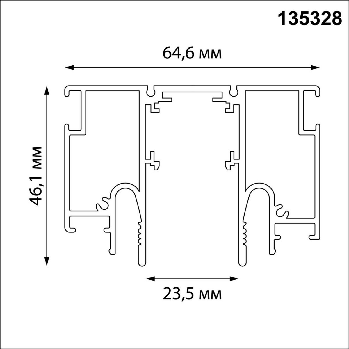 Шинопровод для монтажа в натяжной потолок 3м (CLAMP) NOVOTECH 135328 FLUM