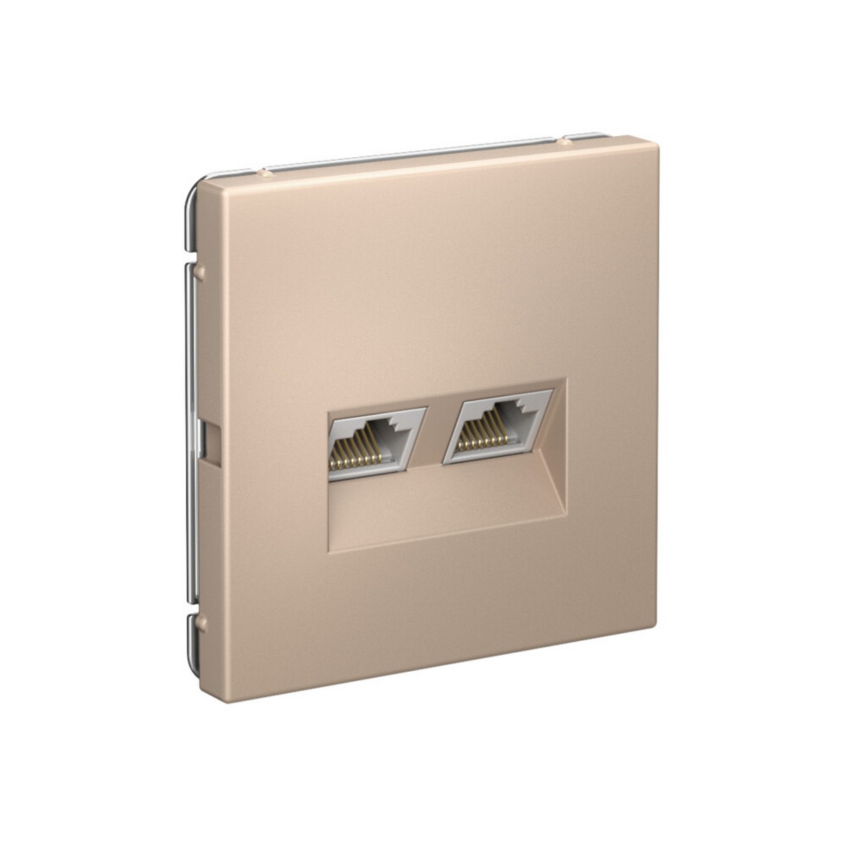 Розетка Systeme Electric ArtGallery Песочный двойная компьютерная RJ45+RJ45 кат.6А GAL001288